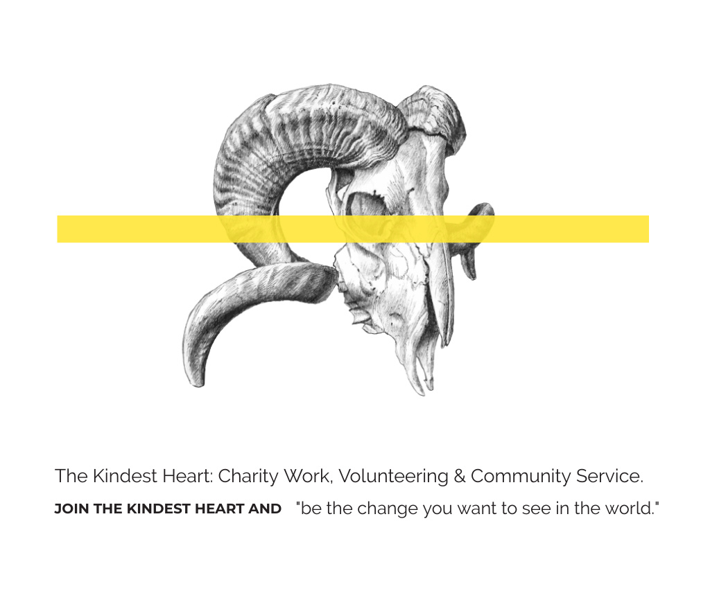 Promotion of Volunteer Work in Charitable Organization Large Rectangle Modelo de Design