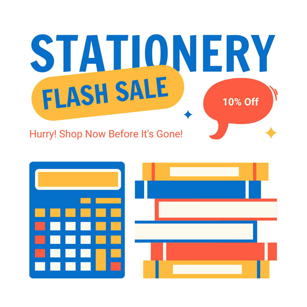 Stationery Products Flash Sale LinkedIn post – шаблон для дизайну