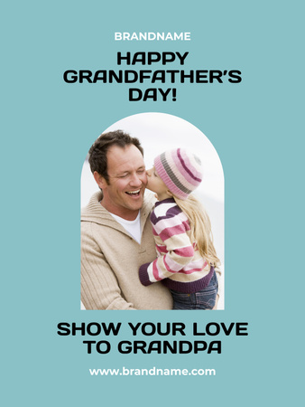 Grandfathers Day Holiday Greeting Poster US Design Template