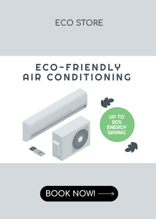 Platilla de diseño ECO-Friendly Air Conditioning Flayer