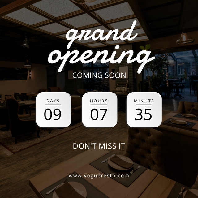 Designvorlage Restaurant Grand Opening Announcement für Instagram