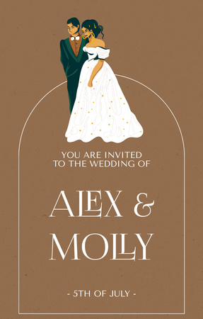 Wedding Day in July Invitation 4.6x7.2in Design Template