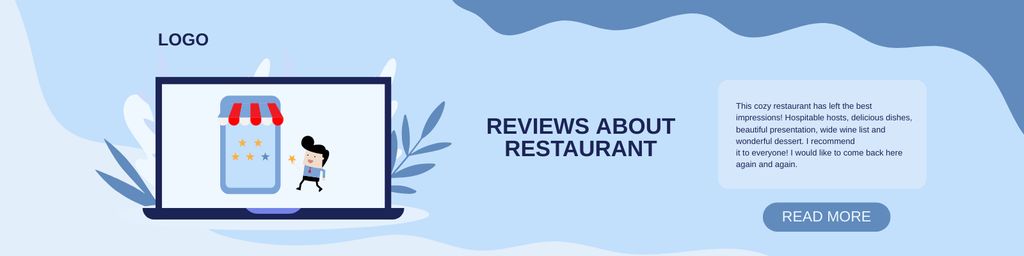 Ontwerpsjabloon van Twitter van Review for Cafe with Illustration