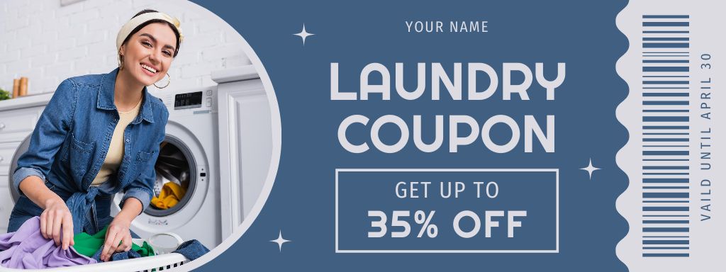 Offer Discounts on Laundry Service Coupon Tasarım Şablonu
