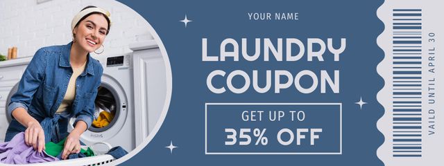 Offer Discounts on Laundry Service Coupon Design Template