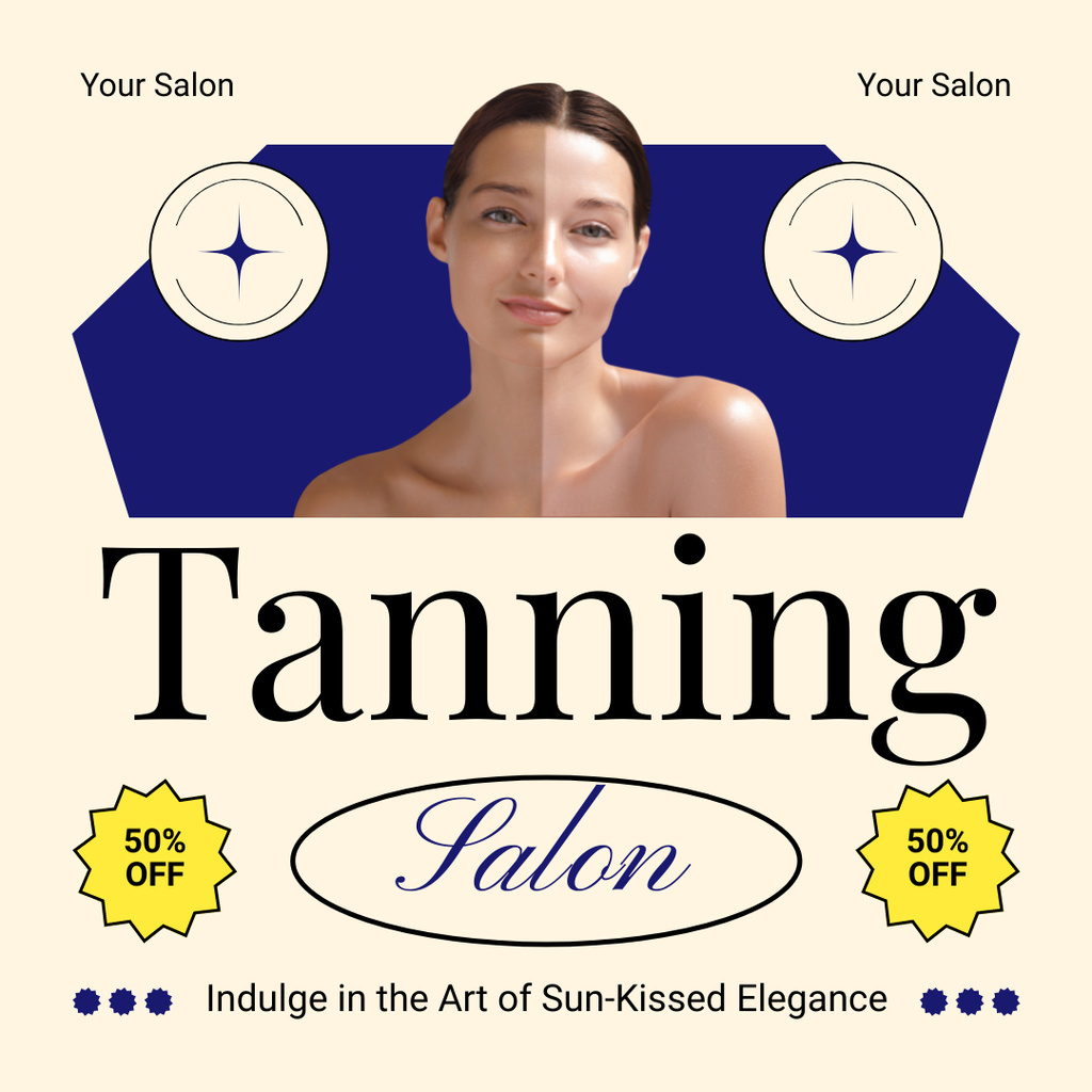 Designvorlage Promo of Tanning Salon Services für Instagram AD
