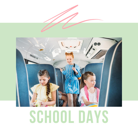 School Memories Book with Cute Kids Photo Bookデザインテンプレート