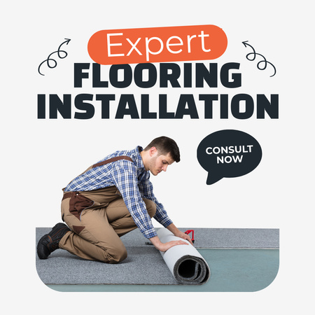 Flooring Installation Ad with Consultation Instagram Design Template