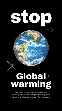 Ontwerpsjabloon van Instagram Video Story van Bewustwording van het probleem van de opwarming van de aarde