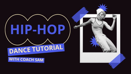 Tutorial de dança hip-hop com treinador Youtube Thumbnail Modelo de Design