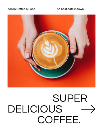 Super Delicious Coffee Offer in Orange Flyer 8.5x11in Design Template