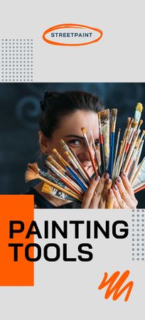 Painting Tools Sale Offer Flyer 3.75x8.25in Tasarım Şablonu