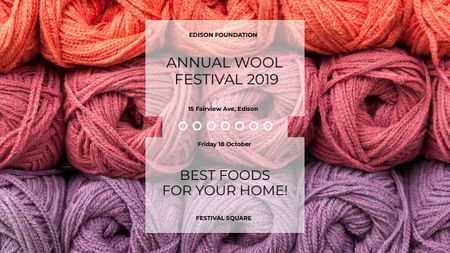 Knitting Festival Wool Yarn Skeins Title Design Template