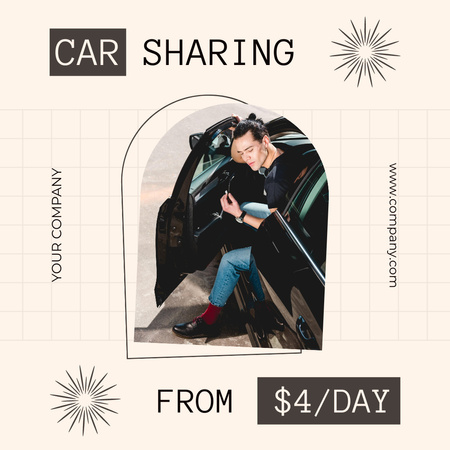 Car Sharing Services Offer Instagram AD Tasarım Şablonu