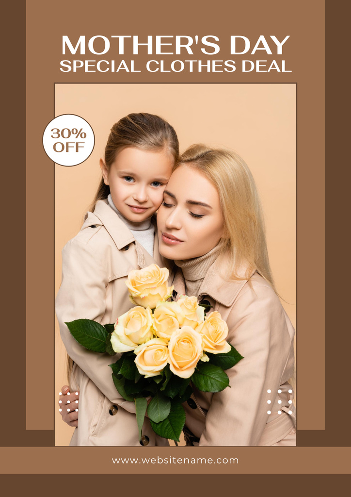 Special Offer of Clothes on Mother's Day Poster Tasarım Şablonu