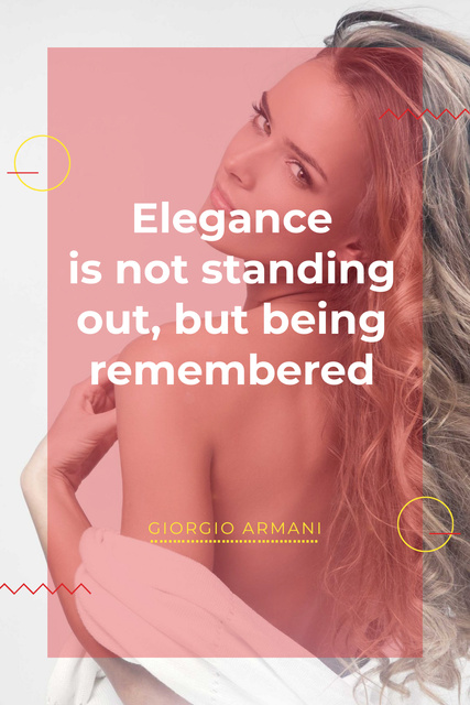 Szablon projektu Citation about Elegance being remembered Pinterest
