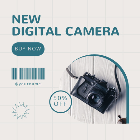 New Digital Camera At Half Price Offer Instagram Design Template