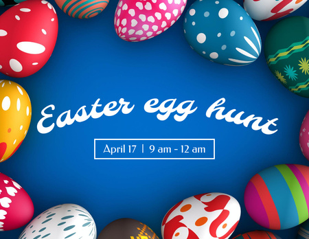 Bright Announcement of Easter Egg Hunt Flyer 8.5x11in Horizontal – шаблон для дизайну