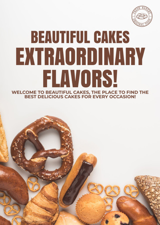 Beautiful Flavored Cakes Flayer Design Template