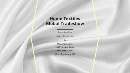 Home Textiles event announcement White Silk FB event cover Design Template