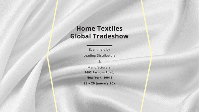 Home Textiles event announcement White Silk FB event cover Design Template