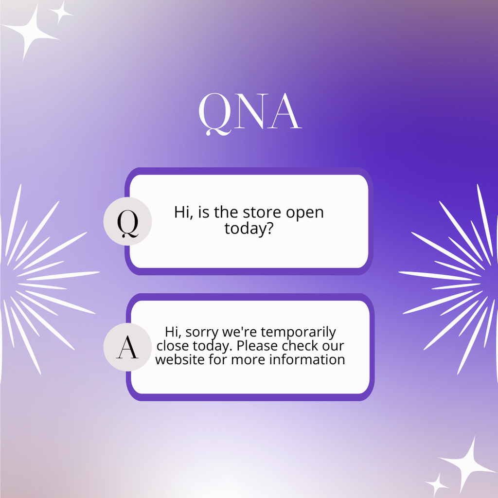 Question from Store Customer Instagram – шаблон для дизайна