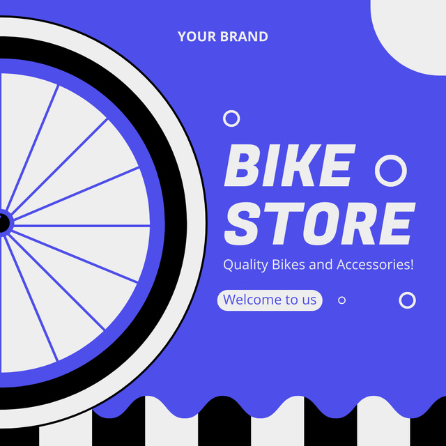 Equipment and Services in Bicycle Store Instagram AD Šablona návrhu