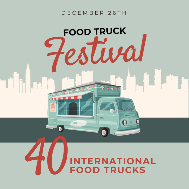 Festival of Street Food Trucks Instagram Šablona návrhu