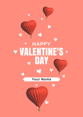 Valentine's Day Greeting with Heart Shaped Balloons