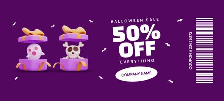 Halloween Discount Announcement  Coupon 3.75x8.25in Design Template
