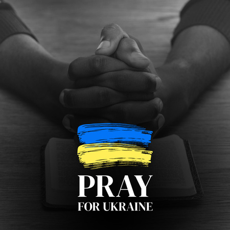 Designvorlage Pray with Ukraine für Instagram