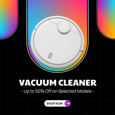 Offer Discounts on Selected Robot Vacuum Cleaner Models Instagram AD Design Template