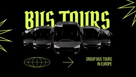 Bus Travel Tour Announcement Business Card US – шаблон для дизайну