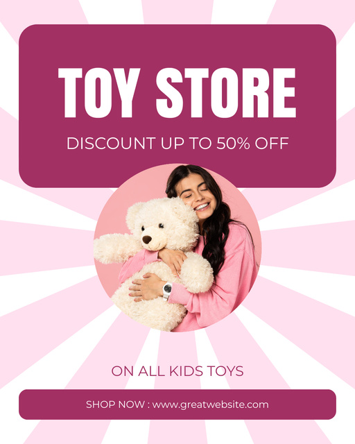 All Children's Toys Discount in Store Instagram Post Vertical Design Template