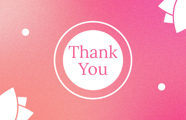 Thank You Pink Minimalist Business Card 85x55mm Design Template