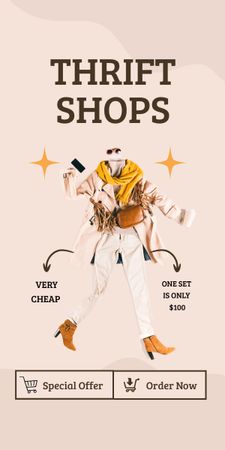 Platilla de diseño Thrift fashion clothes set Graphic