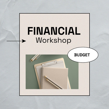 Financial Workshop Promotion with Notebook Animated Post Design Template