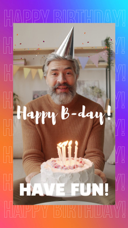 Cake With Candles And Congrats On Birthday TikTok Videoデザインテンプレート