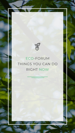 Platilla de diseño Eco Event Announcement with Green Foliage Instagram Story