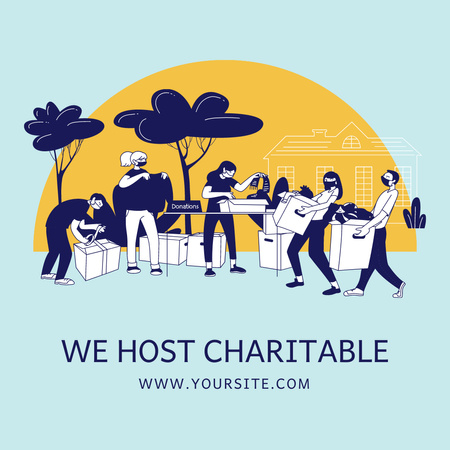 Charity Gathering with Volonteers Instagram tervezősablon