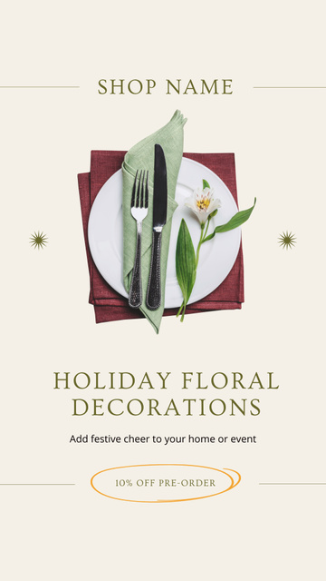 Discount on Pre-Order Festive Floral Banquet Decoration Instagram Story Design Template