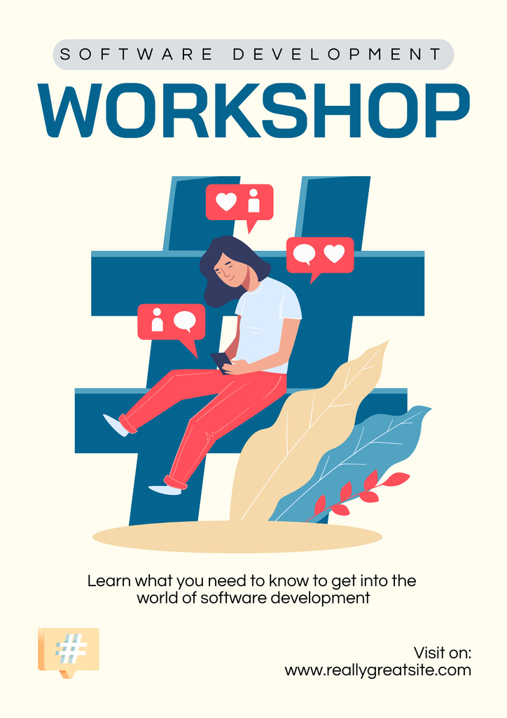 Plantilla de diseño de Software Development Workshop Ad Poster 