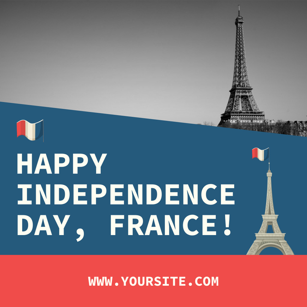 France Independence Day Greeting Instagramデザインテンプレート
