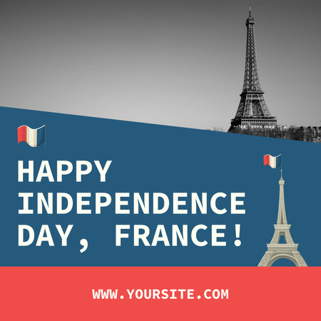 pozdrav - den nezávislosti francie Instagram Šablona návrhu