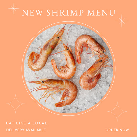 Ontwerpsjabloon van Instagram van New Shrimp Menu Offer