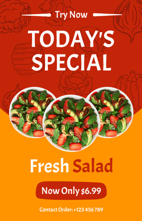 Special Offer of Fresh Salads Recipe Card Design Template
