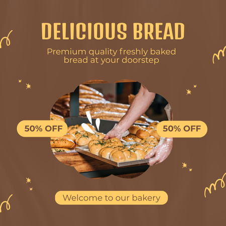 Delicious Bread Discount Instagram Design Template