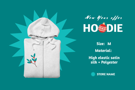 Ontwerpsjabloon van Label van Nieuwjaarsaanbieding van Hoodie