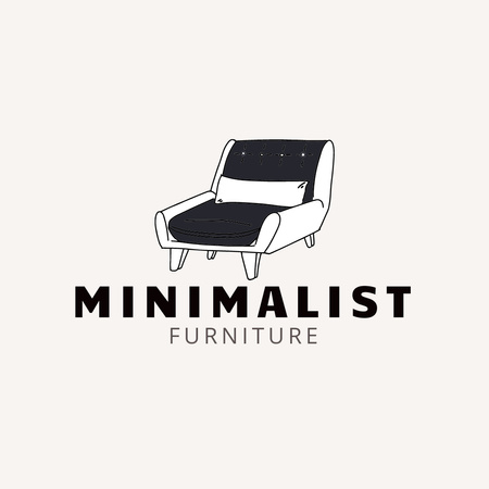 Minimalistic Furniture Offer with Stylish Armchair Logo 1080x1080px Šablona návrhu