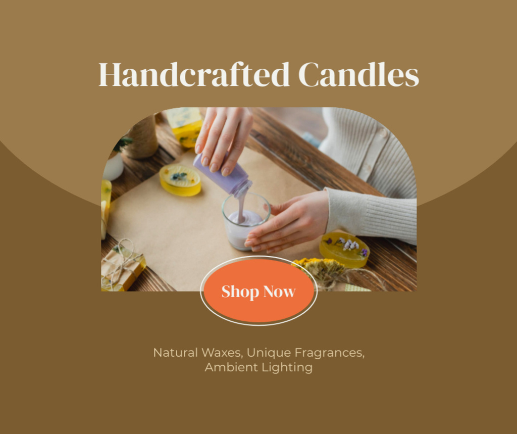 Making Handmade Candles in Workshop Facebook Modelo de Design